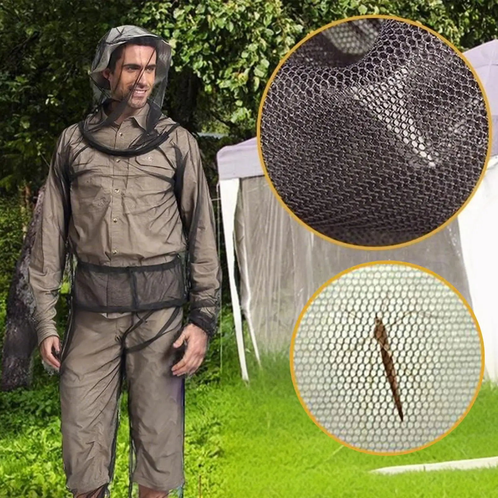 

Fly Net Suit Mesh Suit Full Body Fly Proof Netting Pants With Storage Pouch Soft Lightweight Protection For Hiking Climbing