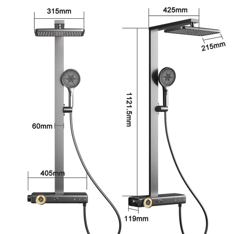 

Shower Thermostatic Shower Set Bluetooth Music Home Multifunctional Shower with Top Spray