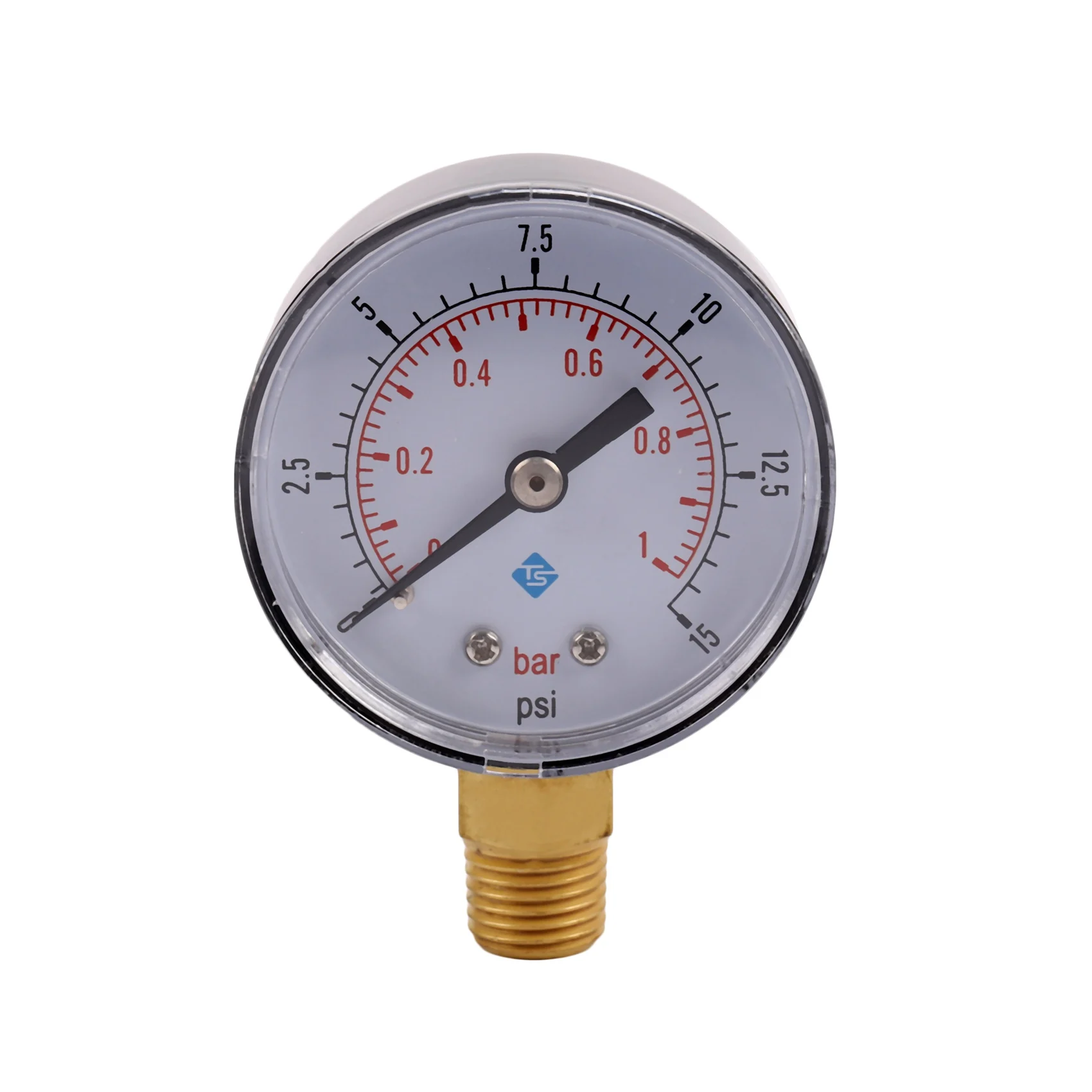 ABAN 0-1bar 50mm Water Pressure Gauge Meter 1/4 inch NPT Thread Manometer -50-15psi