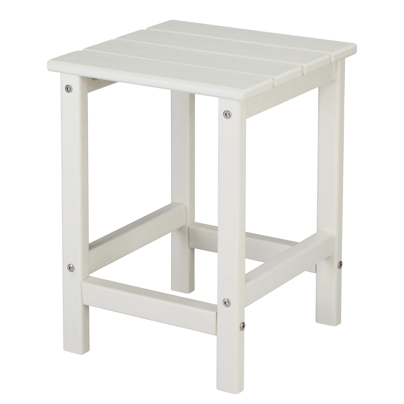 

36*36*47cm Single Layer Square HDPE Side Table White