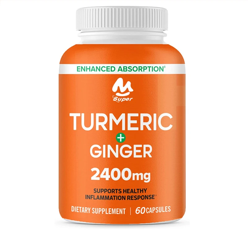 Curcumin with black pepper and ginger, 2400 milligrams of turmeric extract, containing 95% curcumin, extra strength supplement