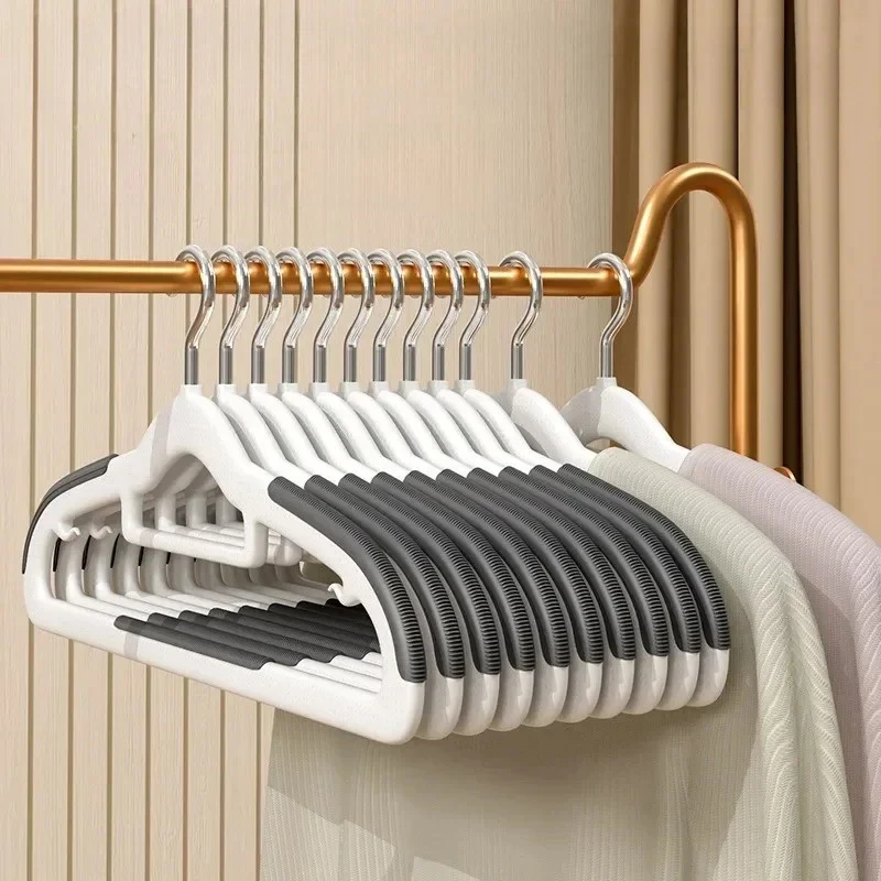 

10Pcs Clothes Hanging Household Hangers Non-slip Dormitory Bedroom Special Storage Clothes Hanging No Trace