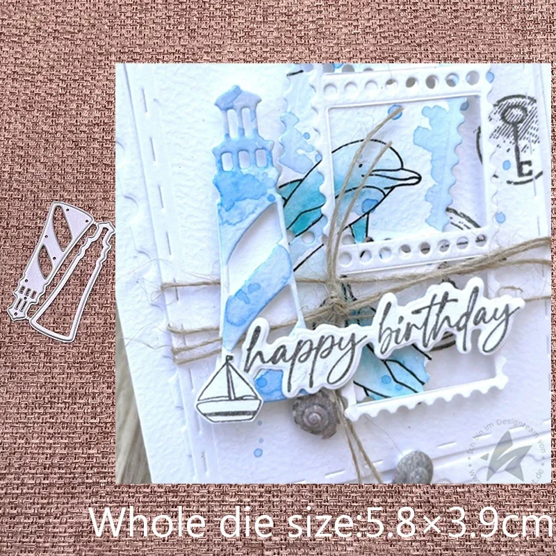 

Новый дизайн, металлические трафареты для вырезания, вырубные формы в виде морского маяка, для декоративной вырезки, скрапбукинга, альбомов, бумажных открыток, тиснения