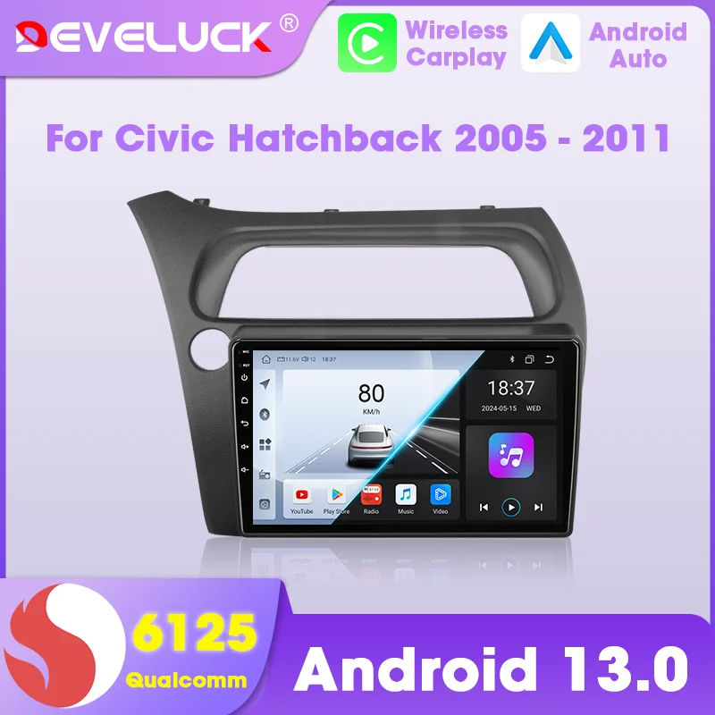 

Android-радио CarPlay для Honda Civic Hatchback 2005-2011, автомобильные интеллектуальные системы, мультимедийный экран, навигация, 2 Din, головное устройство