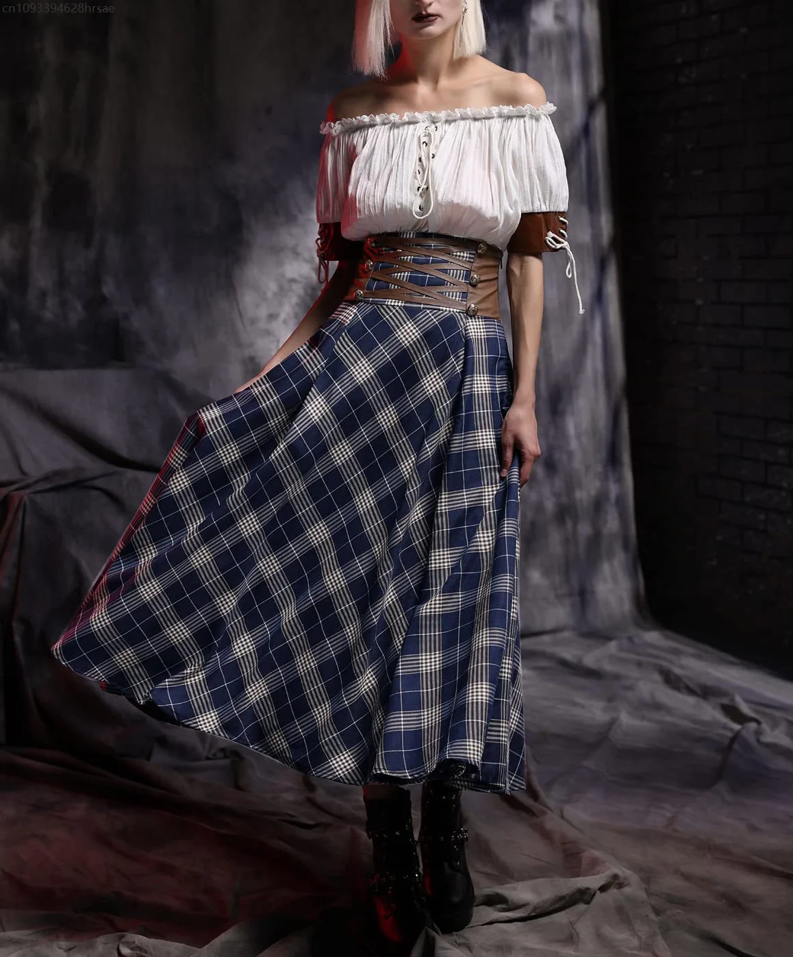 عصر النهضة القرون الوسطى الأرستقراطية الملابس المرأة خمر بلوزة الرجعية Steampunk مشد أعلى الفيكتوري قبالة الكتف قمصان الملابس