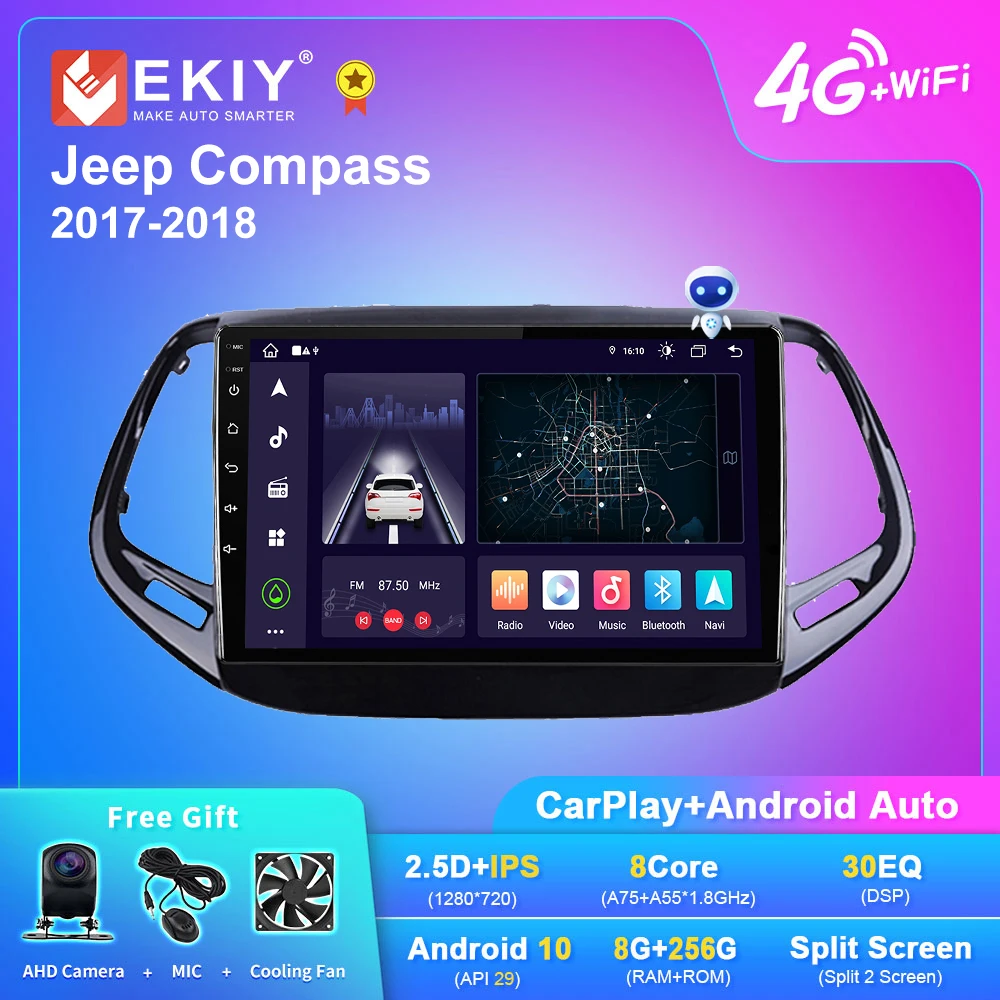 

EKIY X7 Android 10 Car Radio For Jeep Compass 2017 2018 Multimedia Video Player Auto Stereo GPS Navigation DSP Carplay 2din DVD