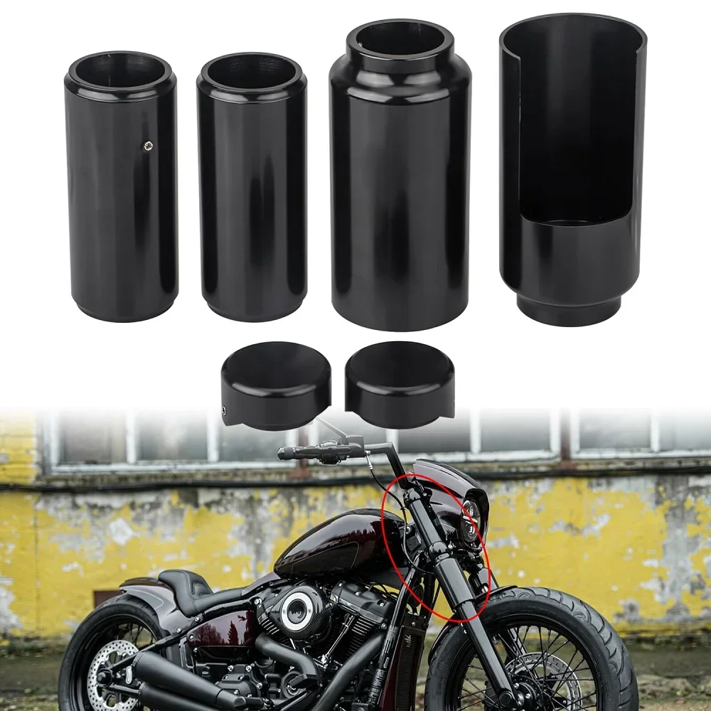 

Motorcycle Front Upper Fork Tube Cap Cover Lower Gaiters Boots Shock Damping Guard For Harley Softail Breakout FXBR FXBRS 18-21