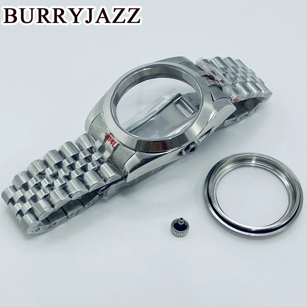 حافظة ساعة بوريجاز مع ياقوت ، حافظة فضة ، 36 ، كريستال 40 ، NH34 ، NH35 ، NH36 ، PT5000 ، ETA2824