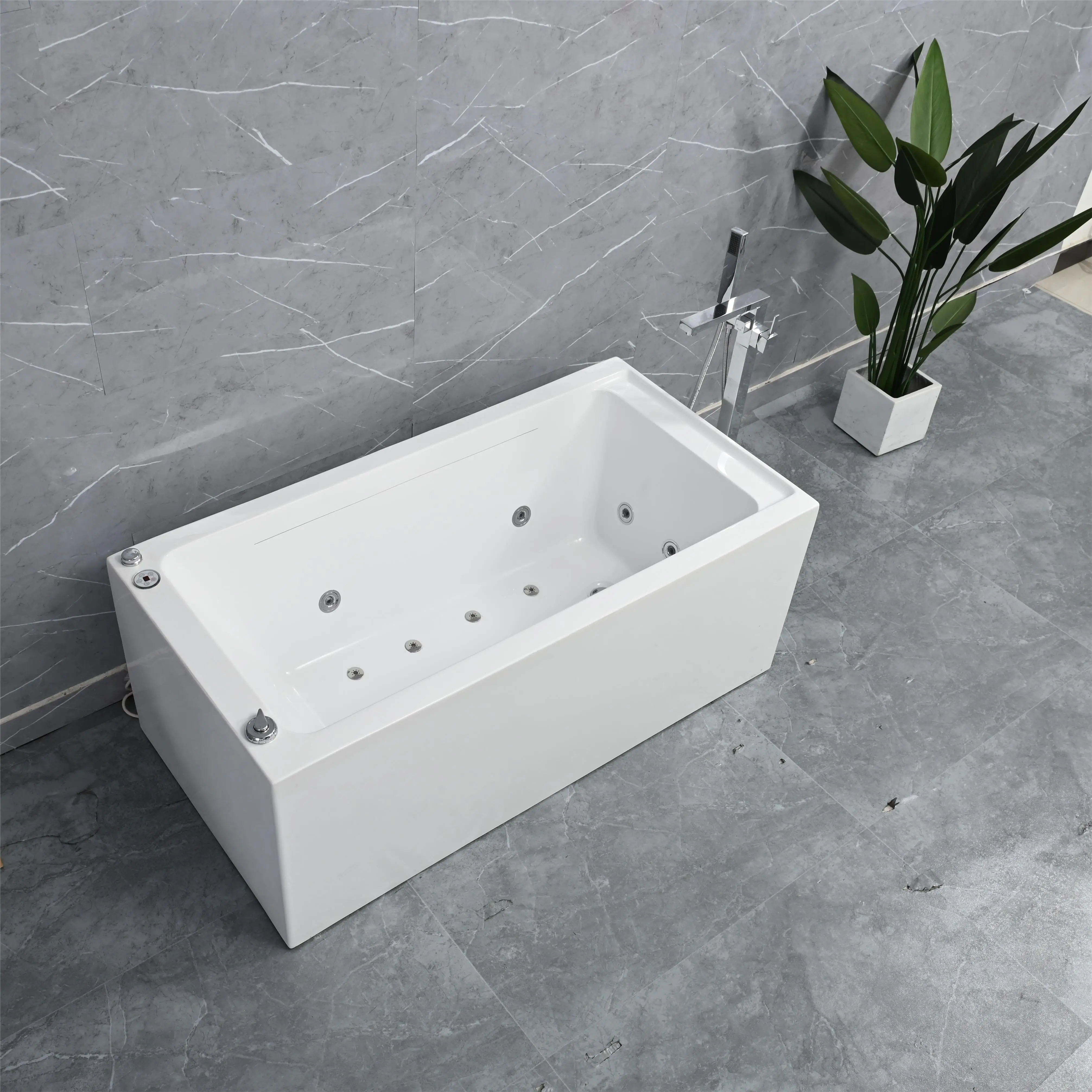 

Новый дизайн, Китай, оптовая продажа, Лидер продаж, отдельно стоящая ванна, акриловая массажная ванна с двумя сторонами, водопад