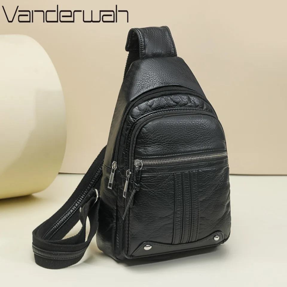 

Женская нагрудная сумка из мытой искусственной кожи, рюкзак-слинг, сумка через плечо для путешествий, поясная сумка, кроссбоди, модель 2026