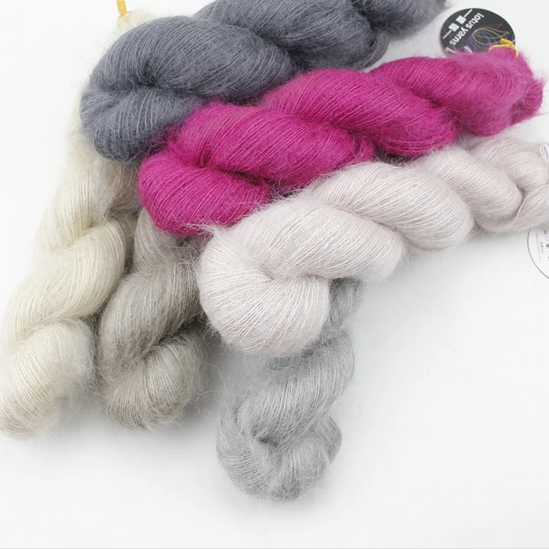 50g Soft Silk Mohair Yarn Hand Knitting Crochet  DIY Sweater Shawl Scarf Thread High Quality