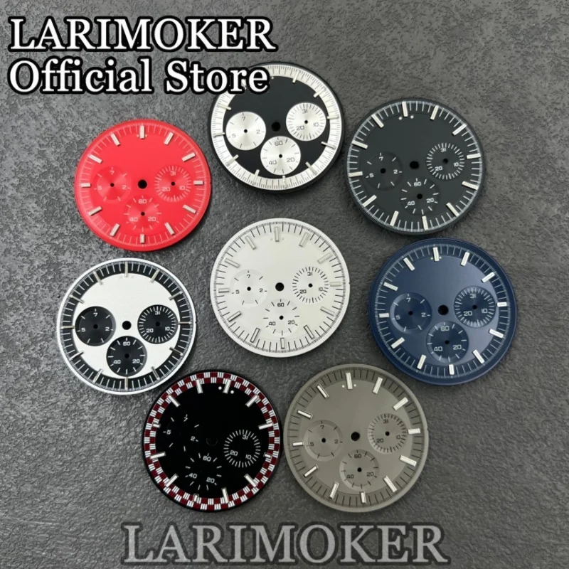

Светящийся циферблат LARIMOKER 32,5 мм для часов VK, для механизма VK 63, 6 стрелок, запчасти для часов, аксессуары для модификации циферблата хронографа