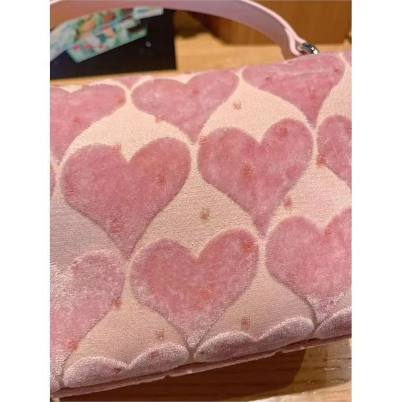 JIAERDI Sweet Heart Pink Y2k Hand Bag Women New Hot Girls Handle Chic Casual Messenger Bag Female Retro Messenger Bag Aesthetic