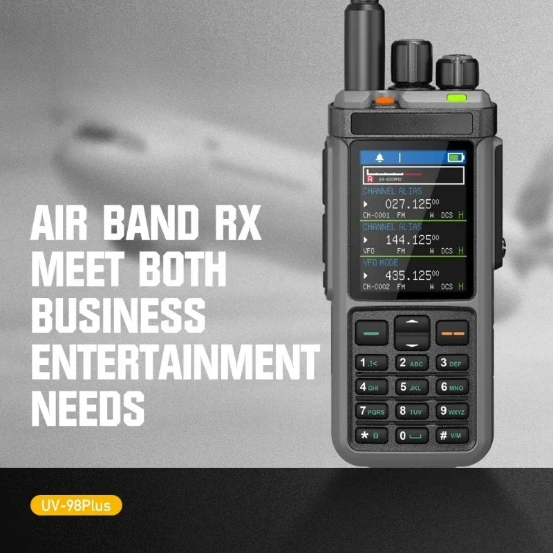 วิทยุสื่อสารแบบพกพาสำหรับ Iradio UV-98 Plus 10W ครอสแบนด์ รีพีทเตอร์ USB CW CB LW LSB SSB SW MW HF 1024 ช่อง 3 แบนด์ โมโนลิช แฮม ร��adio
