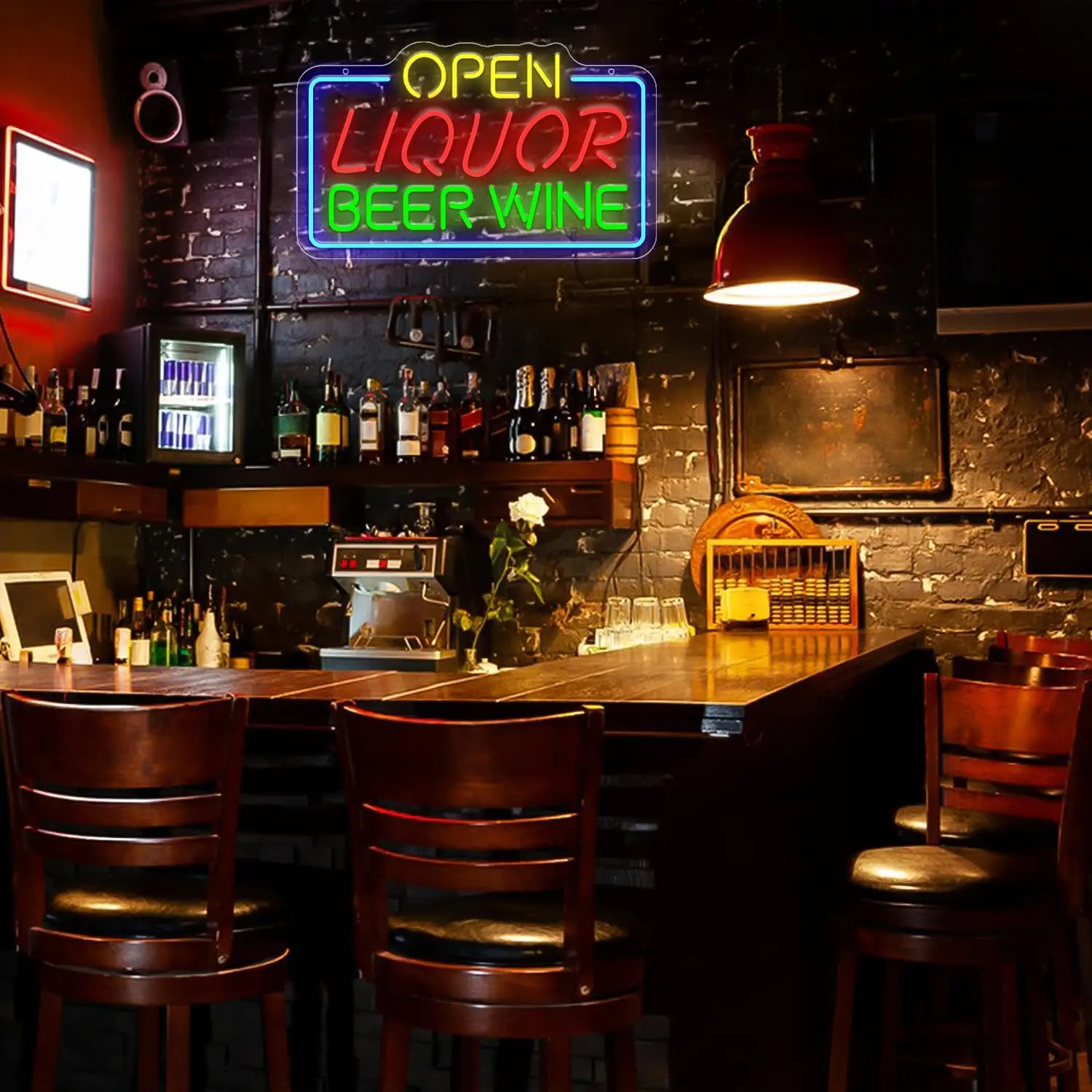 Open Liquor Beer Wine Neon Sign USB Dimmable LED Neon Light For Home Bar Man Cave Sport Pub Restaurant Bistro Shop Welcome Sign