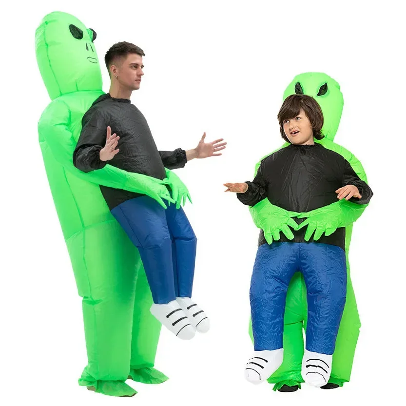 Excellent costume gonflable ET Alien, costume gonflable de monstre Alien, costume de cosplay d'alien vert effrayant pour adultes, fête, festival