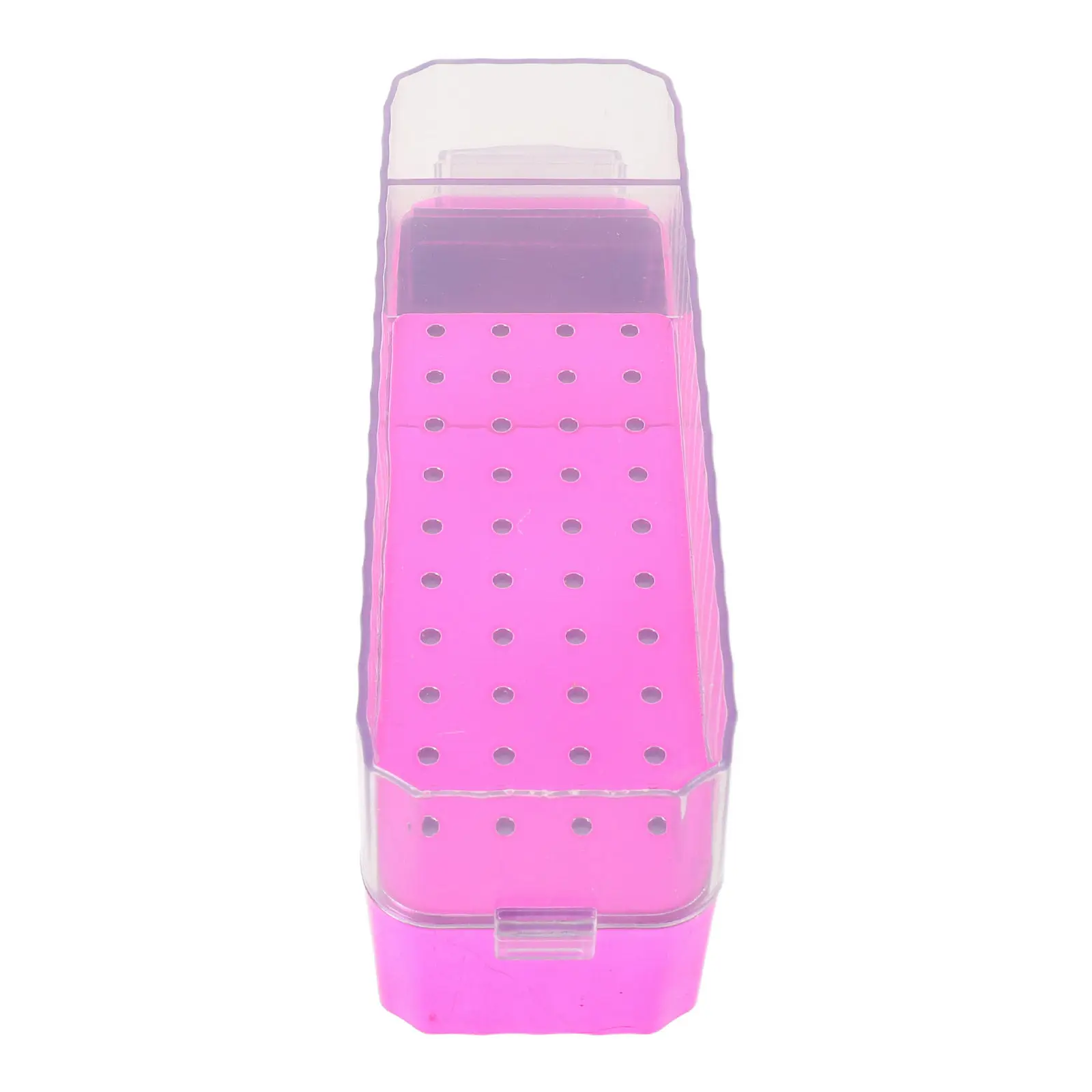 

Nail Drill Bits Holder 40 Holes Clear Dust-Resistant Storage Container for Nail Art Polishing Heads Manicure Tools Salon