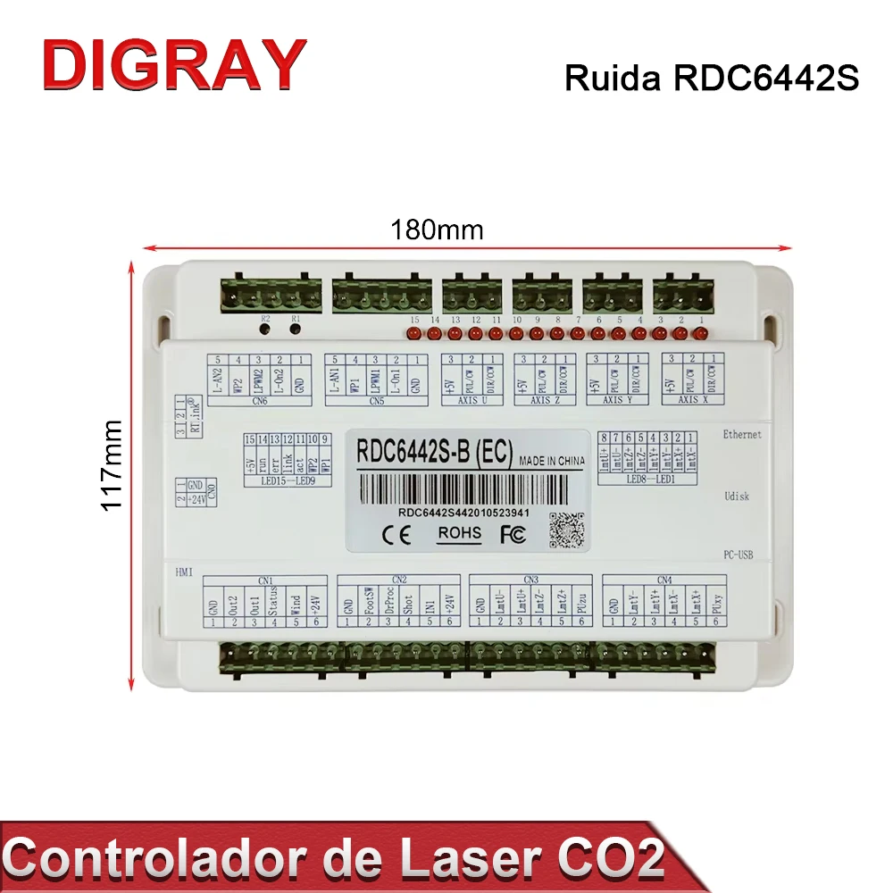 DIGRAY Ruida RDC6442S RDC6442G Kartu Kontrol Laser Co2 DSP Mesin Pengukir dan Pemotong Laser Sistem Kontrol Motherboard