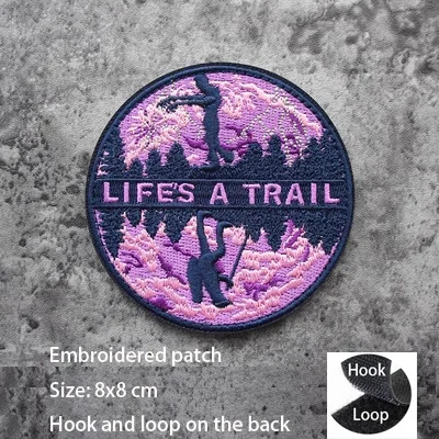 NEUES Design Bergsteiger-Abenteuer 3D-Stickerei-Patch Offroad-Reise Auto DIY Moral-Aufnäher Magisches Armband mit Rucksack-Patch