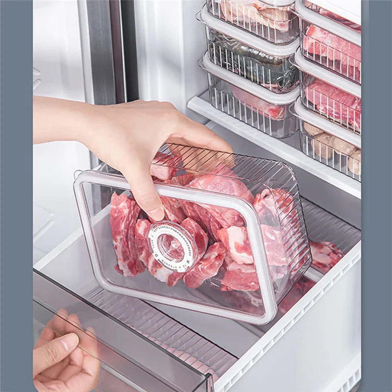 

Regular Fresh-Keeping Refrigerator Storage Box Vegetable And Fruit Food Storage Container Pantry Kitchen Storage Box-AC82