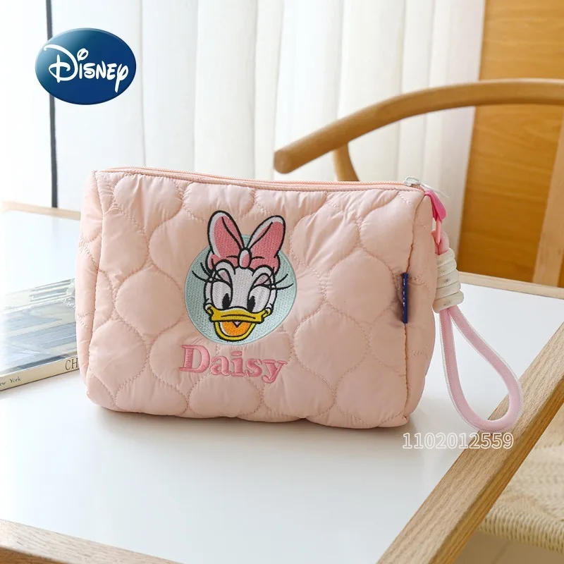 Disney's New Portable Cosmetic Bag Luxury Brand Original Embroidered Cosmetic Bag Cartoon Large Capacity Storage Toiletry Bag