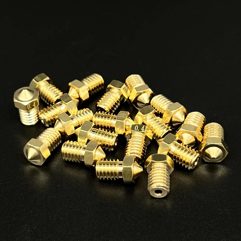 Boquilla E3D 10psc piezas de impresora 3D boquilla de latón Hotend boquilla de alta precisión 0,2/0,3/0,4/0,5mm para V5 V6 j-hend extremo caliente