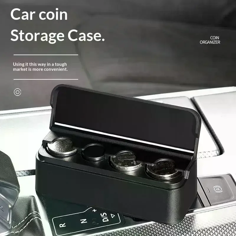 1Pc Home Car Dual Use Coin Storage Box Euro Coin Dispenser Holder Purse Wallet Small Change Money Case