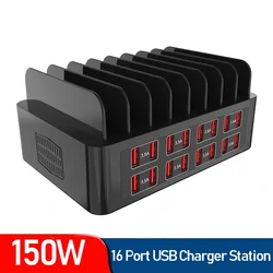 150W uniwersalna ładowarka Multi USB 16 Port USB 3.5A szybka stacja ładująca stojak na Iphone Ipad Samsung Xiaomi Tablet Carregador