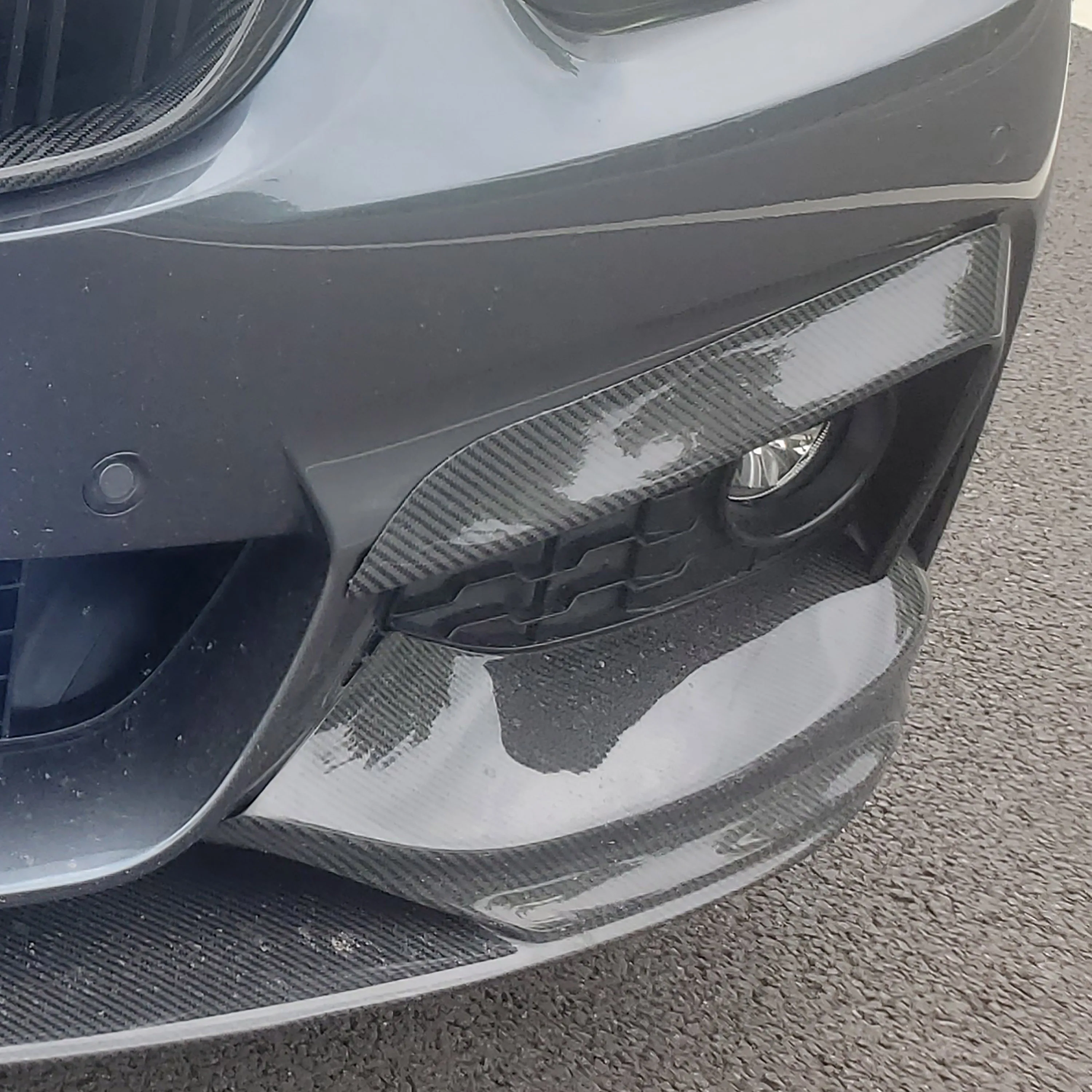 لسيارات BMW 4 Series F32 F33 F36 2014-2020 المصد الأمامي الخلفي من ألياف الكربون الفاصل سبويلر Canard غطاء سكين الهواء ملحقات السيارة