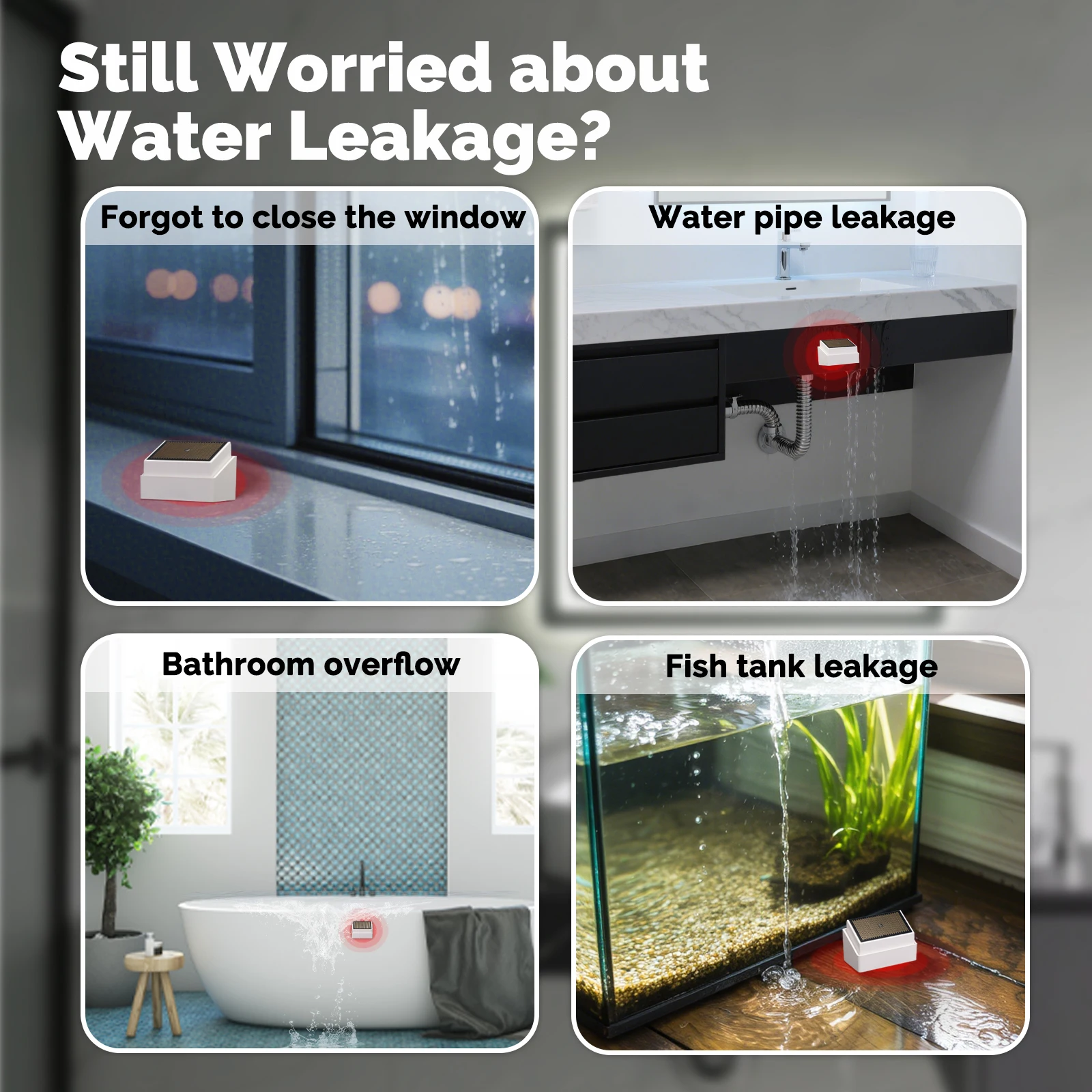 MOES Tuya ZigBee Smart Rain Detection Sensor Water Leakage Flood Detector Wireless IPX4 Waterproof Outdoor Use Battery Powered view 3