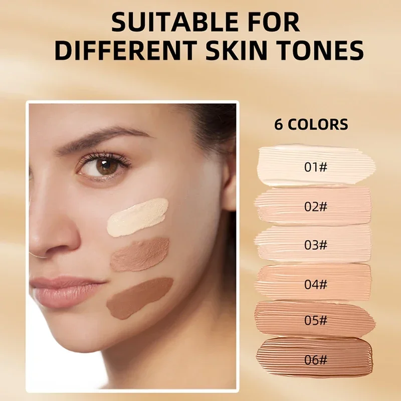 Crema de base correctora líquida, cobertura completa, acné, poros, marcas, ojeras, marfil, brillo duradero, Control de aceite facial, maquillaje