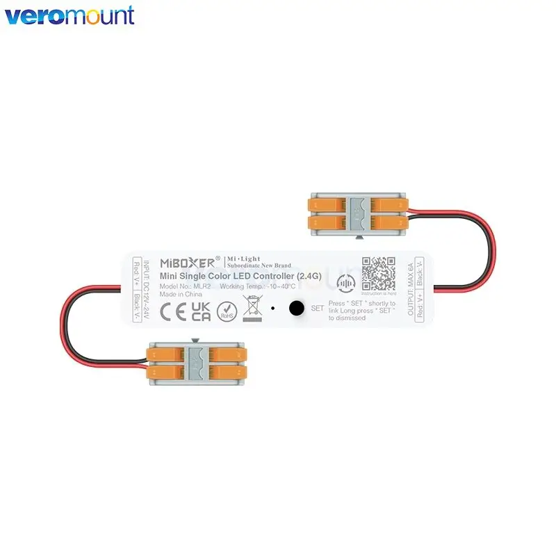 MiBoxer Mini Single Color LED Dimmer Controller MLR1 MLR2 2.4GHz Wireless Remote For DC12V 24V 6A Single Color LED Strip Light
