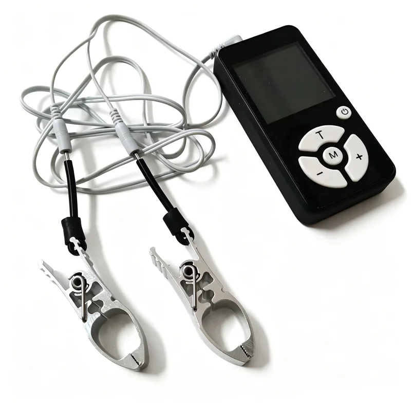 Metal Nipples Clips Labium Clamps Clitoris Stimulation Breast Sucker Pumps 8 Modes Electric Shock Sex Toys for Women Men - view 5