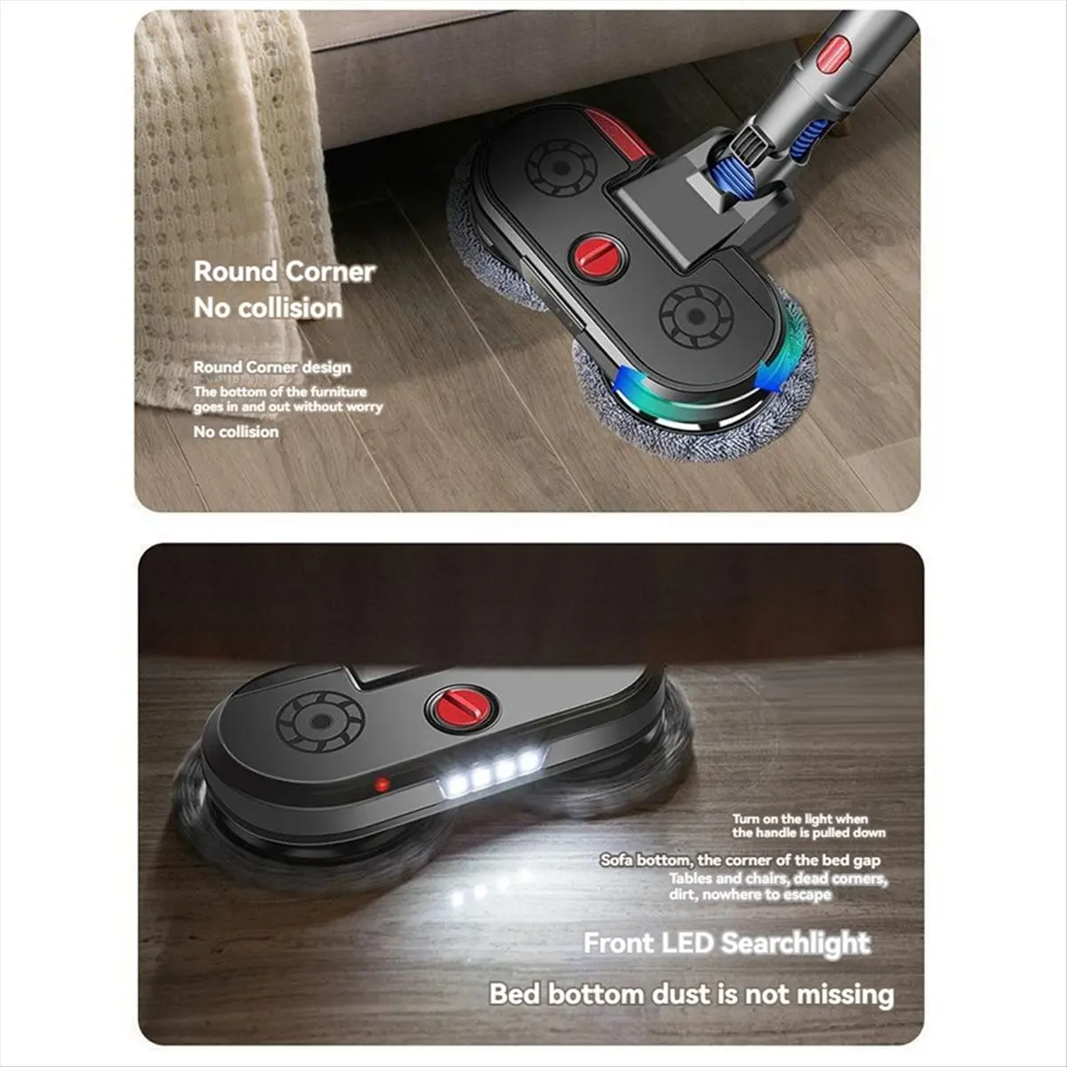 newT77 Electric Floor Mop Head for Dyson V7 V8 V10 V11 Vacuum Cleaner Parts Wet and Dry Spray Brush Head with Switch Lock