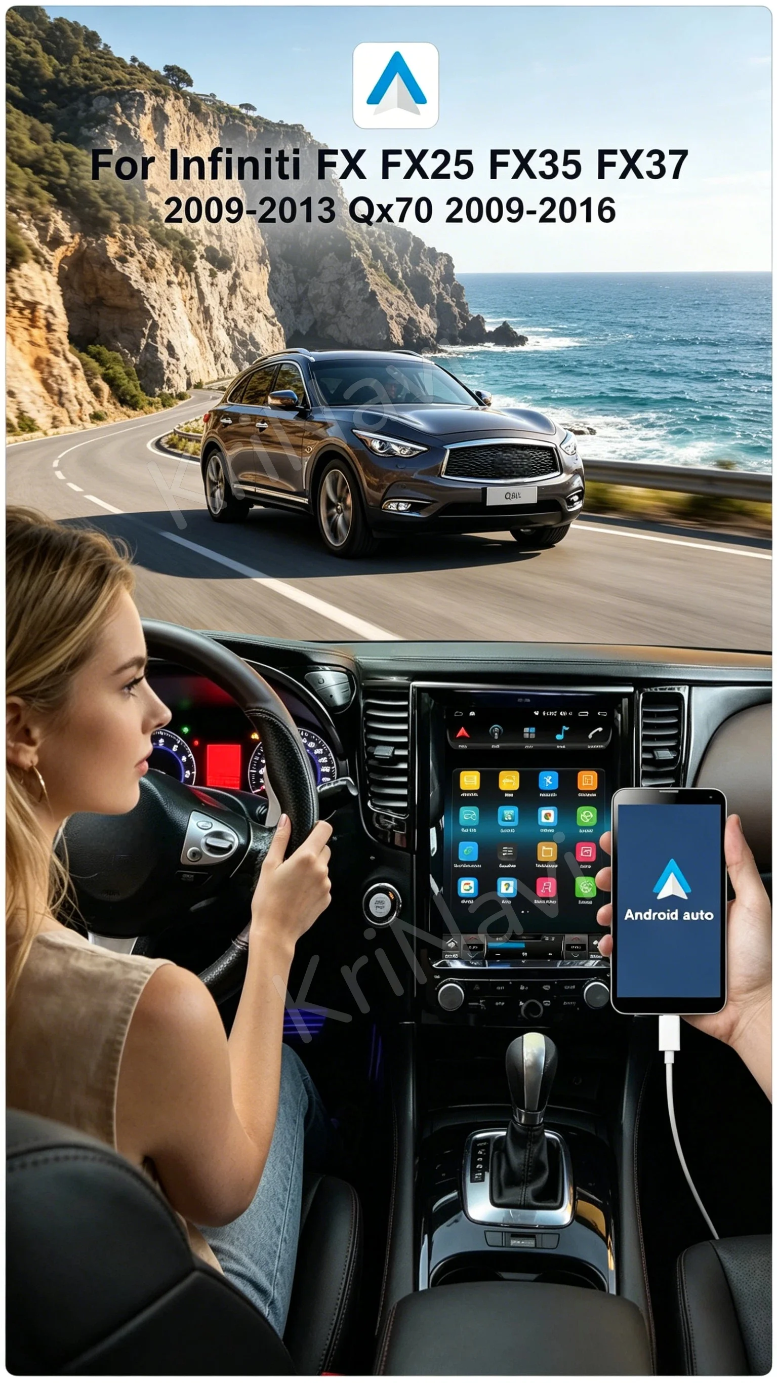 For Infiniti Fx FX25 FX35 FX37 QX70 2007-2015 Android13 Gps Navi Auto Radio Auto Stereo multimedia Speler Headunit