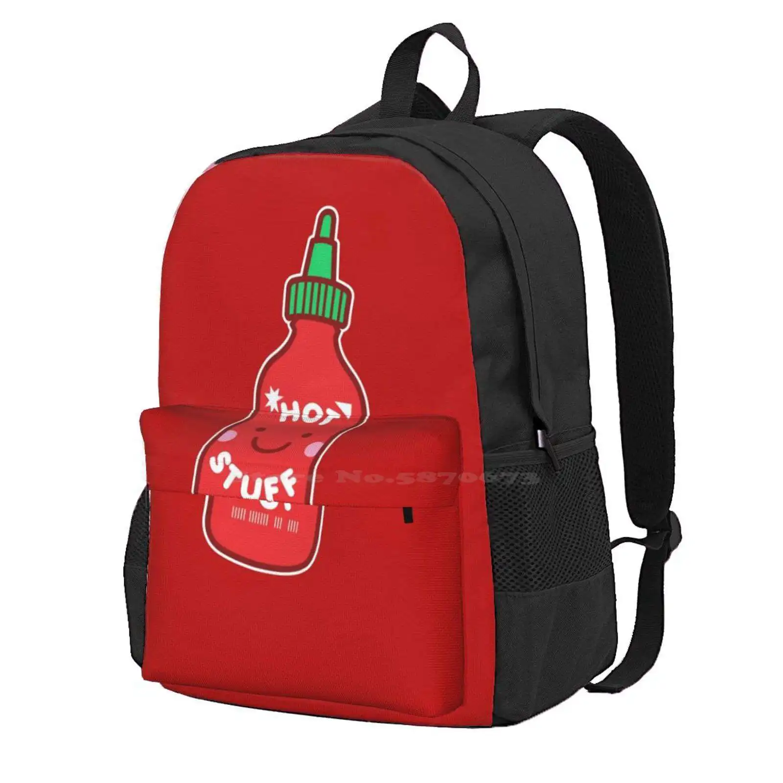 Hot Stuff Hot Sale Schoolbag Backpack Fashion Bags Spicy Cartoon Happy Digistickie Foodie Hot Stuff Cute Cute Sriracha