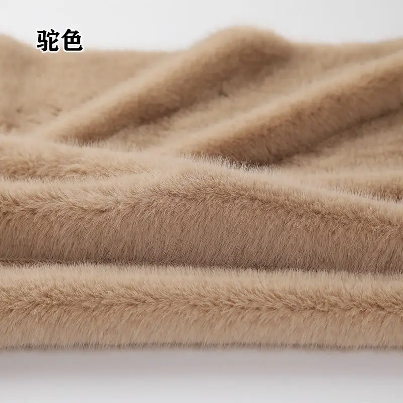 High Grade Light Elastic Imitation Mink Hair Mink Velvet Rabbit Hair Fabric Autumn Winter Plush Clothing Fur DIY Sewing Fabric