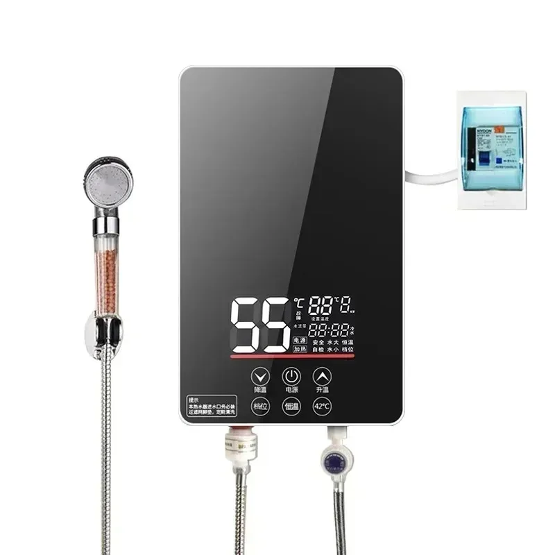 

6050W 3.5L/min Electric Tankless Water Heater Instant Heating Constant Temperature Household Shower Machine Remote Control