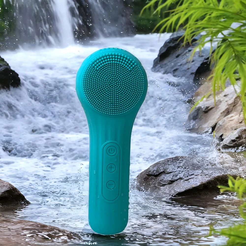 Detergente per il viso elettrico domestico Spazzola per il viso in silicone a 6 velocità Pulizia profonda Rimozione del trucco Strumento per la riduzione dei punti neri