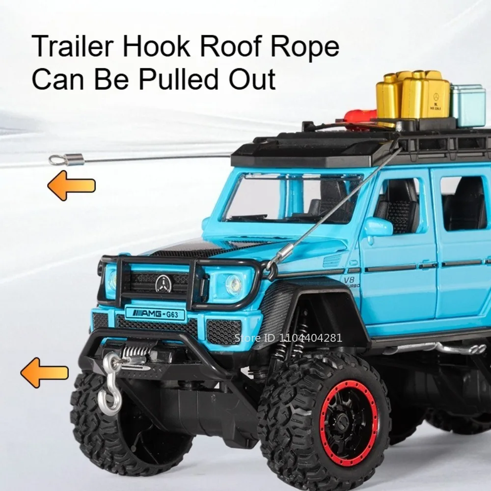 1:24 G63 G550 ダイキャスト合金ミニチュアモデルおもちゃ車 サウンドライトプルバックドア開閉オフロード車 男の子誕生日プレゼント