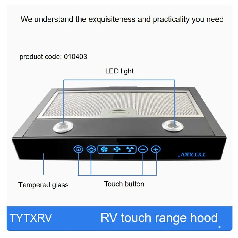 TYTXRV OEM 12V LED Light Touch Switch Range Cooker Hood RV Accessories for Car Kitchen Motorhome Camper Removable Cleaning