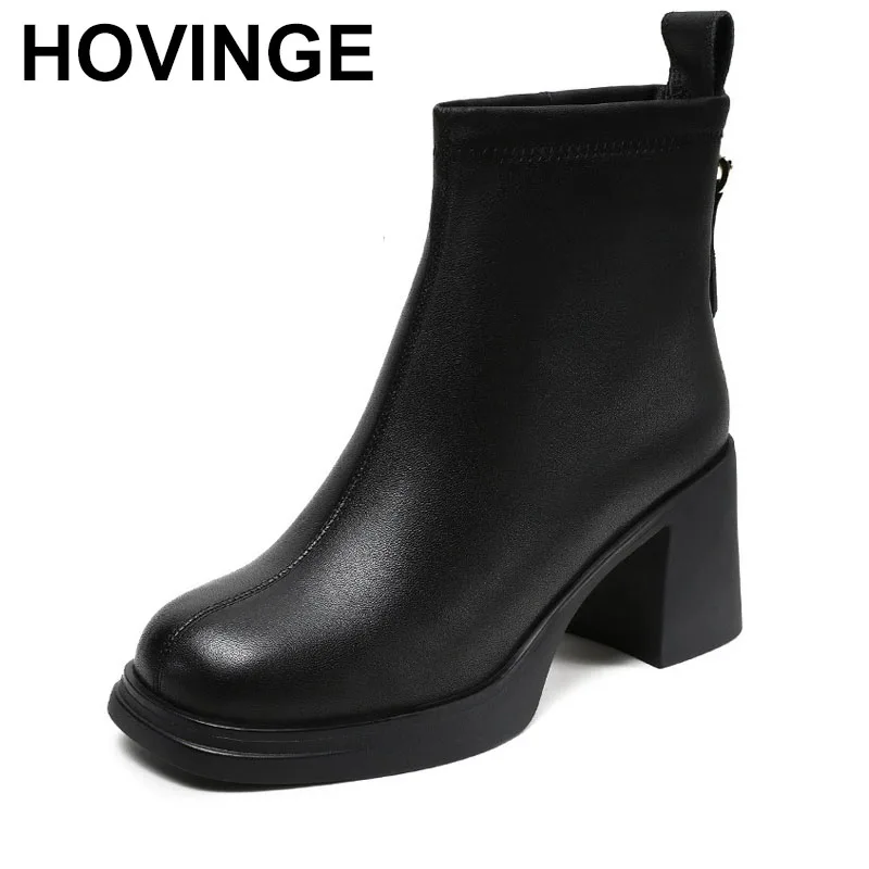 

Модные осенне-зимние ботинки на толстом каблуке, женские ботильоны на флисовой подкладке, облегающие короткие ботинки с круглым носком, резиновая подошва