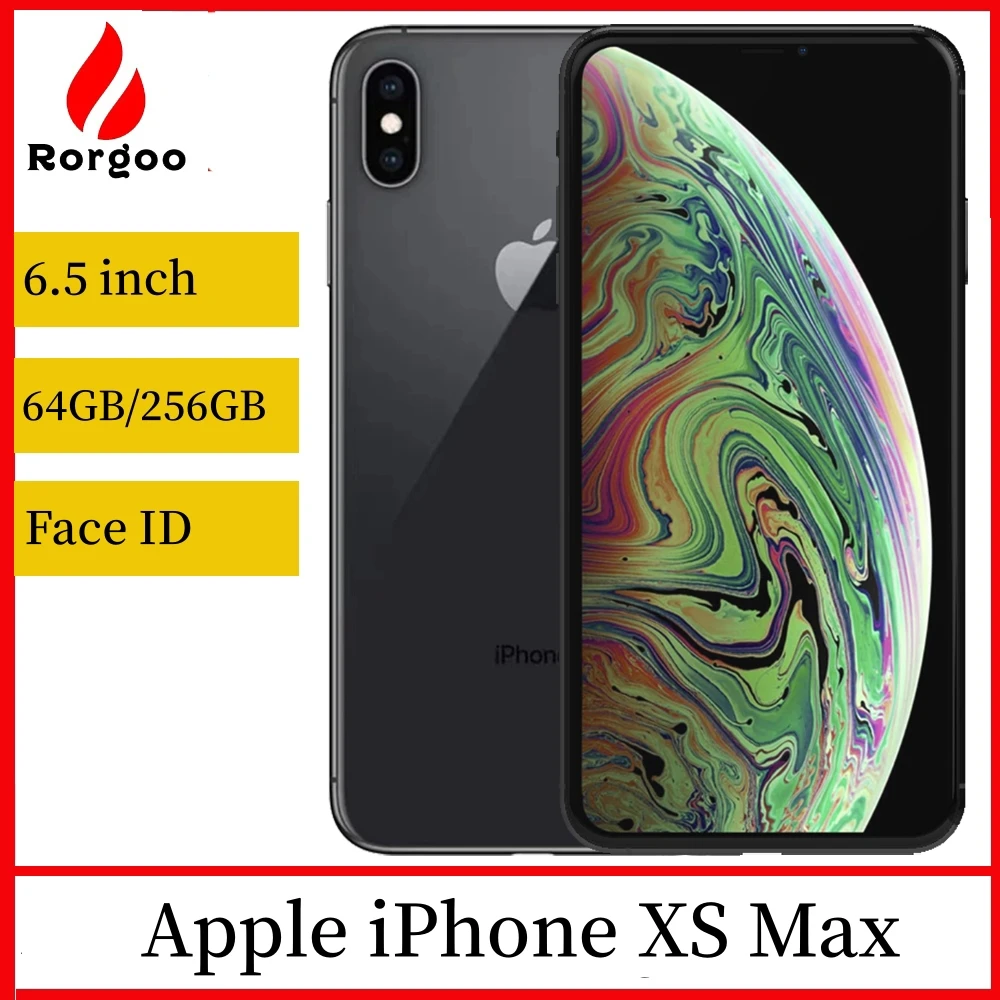 هاتف Apple iPhone XS Max بشاشة 6.5 بوصة وذاكرة وصول عشوائي 4 جيجابايت وذاكرة قراءة فقط 64 جيجابايت 256 جيجابايت هاتف محمول Hexa Core IOS A12 NFC LTE 4G مستعمل غير مقفول هاتف محمول أصلي #1