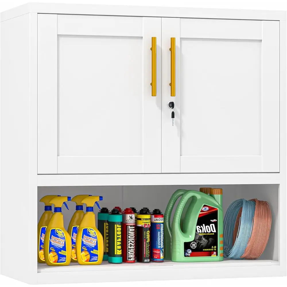 

White 27.5 High Wall-Mounted Bathroom Cabinet with Adjustable Shelves for Over Toilet Storage, Suitable for Medicine and Organiz