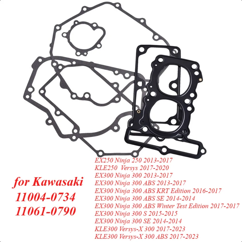 

11004-0734 Complete Cylinder Overhaul Gasket Repair Pad for Kawasaki EX250 Ninja 250 EX300 Ninja 300 ABS KLE250 KLE300 Ver/sys