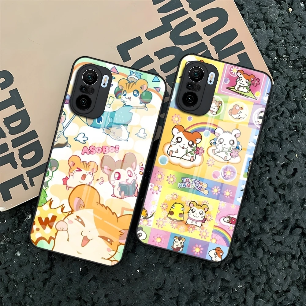 Hamtaro Hamster Phone Case For Redmi 13 12 13c 12c Note 13 Pro Plus 11 12 Pro 10 12s 11s Tempered Glass Back Cover