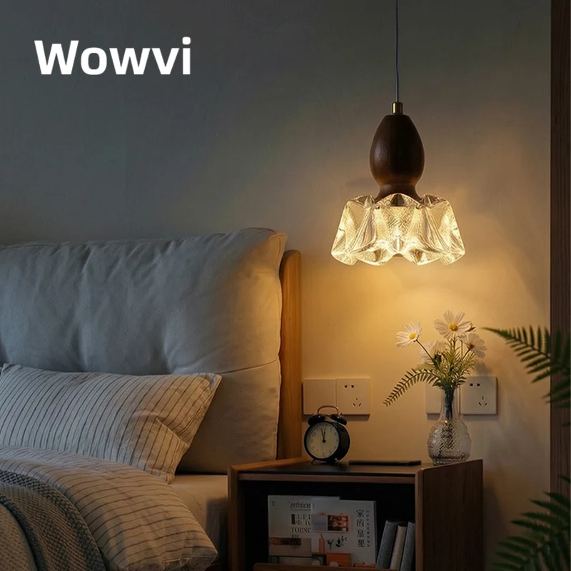 

Подвесной светильник Wowvi Flower: деревянная светодиодная люстра в скандинавском стиле для прихожей, коридора, балкона, спальни, декоративное освещение