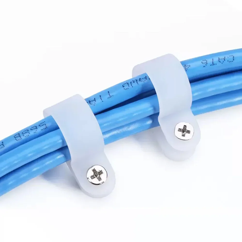

Cable Clips R-Type Fixing Clip Insulation Nylon Wire Clamp Plastic Hose Mount Fix Cables Management Wiring Routing Fixing Ring