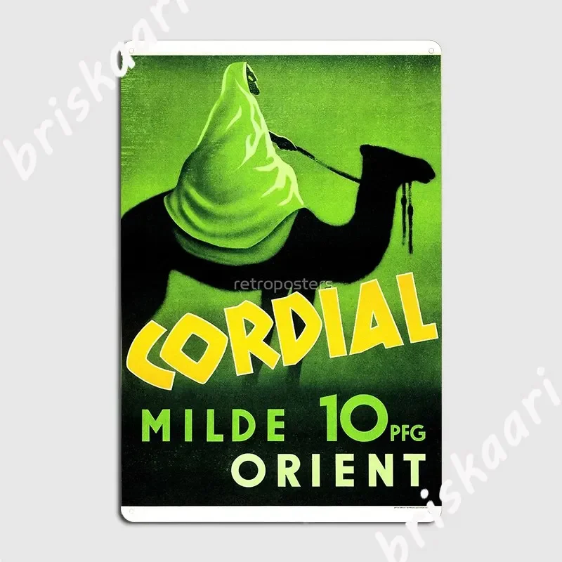 Cordial Milde Orients 10pfg Bedouin Riding Cameles German Cigarettes Advertising Metal Plaque Poster Wall Decor