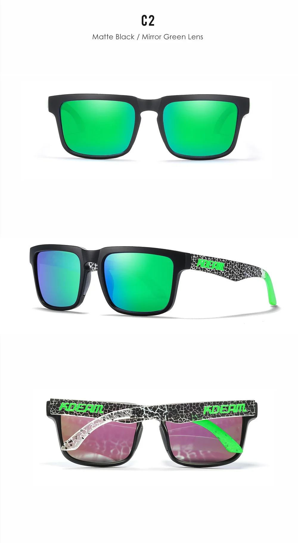Hot selling：KD332  Men's Mirrored Polarized Sun Glasses Ultralight Outdoor Sports Eyewear High Quality Coated Lens Driving